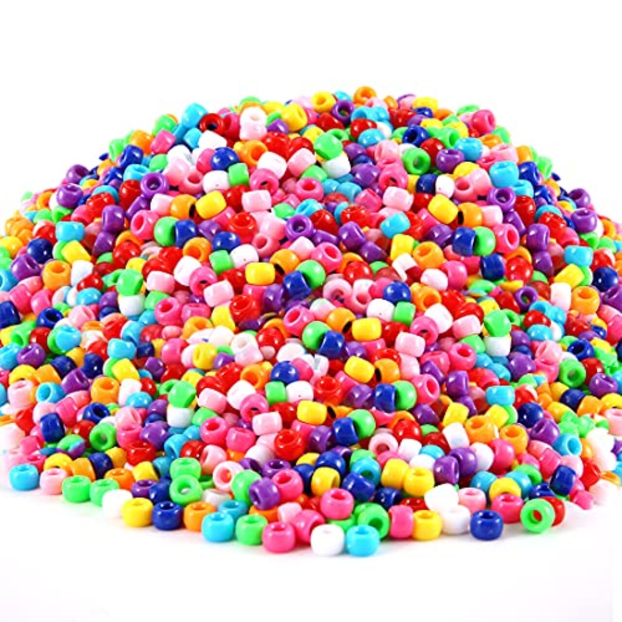 3000+ pcs Pony Beads, Multi-Colored Bracelet Beads, Beads for Hair Braids, Beads  for Crafts, Plastic Beads, Hair Beads for Braids (Large Pack, Classic)…